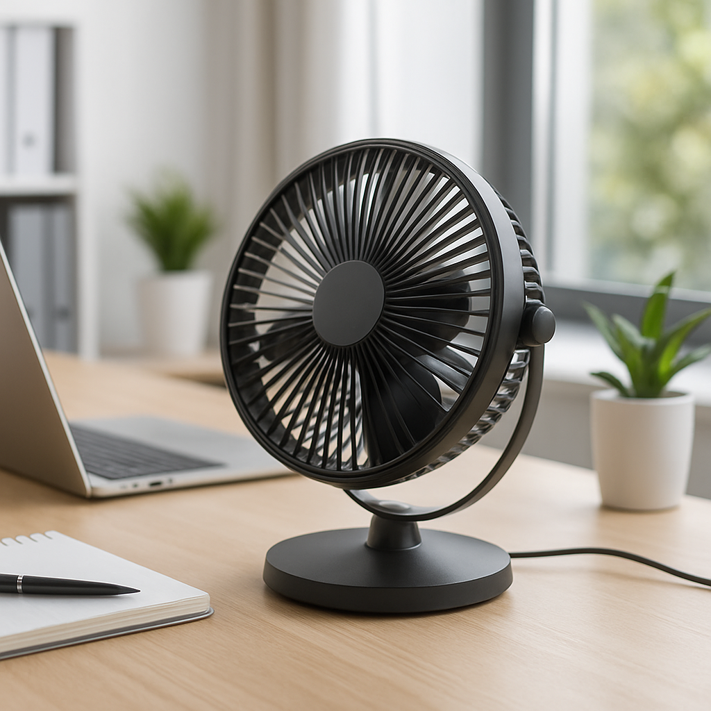 Airflow Angle USB desk fan office scene